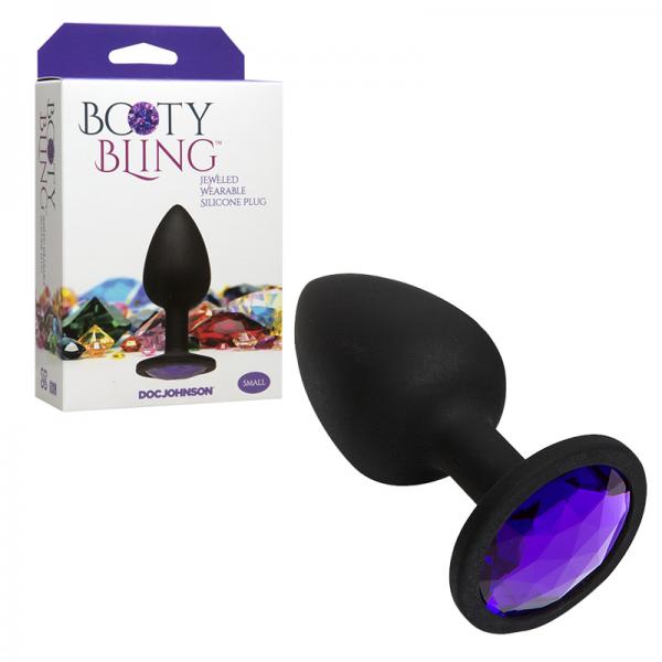 Booty Bling Small Black Plug Purple Stone - ACME Pleasure