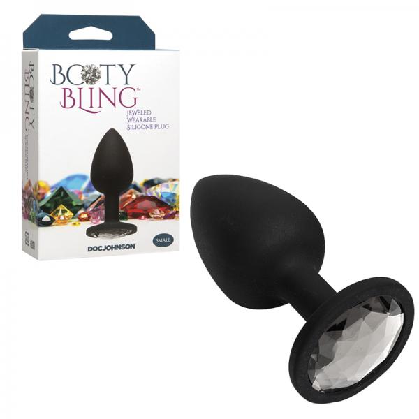 Booty Bling Small Black Plug Silver Stone - ACME Pleasure