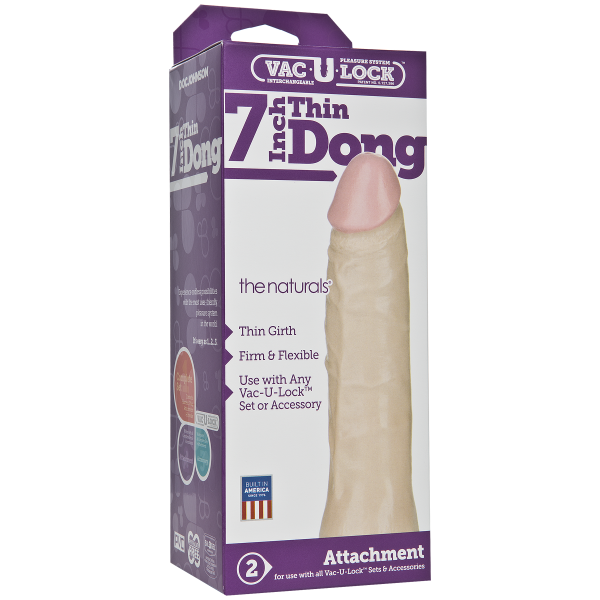 Vac-U-Lock 7in Thin Dong - Beige - ACME Pleasure