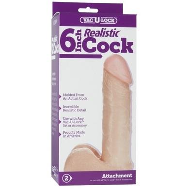 Vac-U-Lock 6in Realistic Dildo - Beige - ACME Pleasure