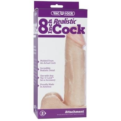 Vac-U-Lock 8in Realistic Cock - Beige - ACME Pleasure