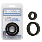 Titanmen Cock Ring Platinum Silicone Double Pack Black - ACME Pleasure