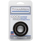 Titanmen Cock Ring Platinum Silicone Double Pack Black - ACME Pleasure