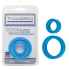 Titanmen Cock Ring Platinum Silicone Double Pack Blue - ACME Pleasure