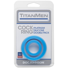 Titanmen Cock Ring Platinum Silicone Double Pack Blue - ACME Pleasure