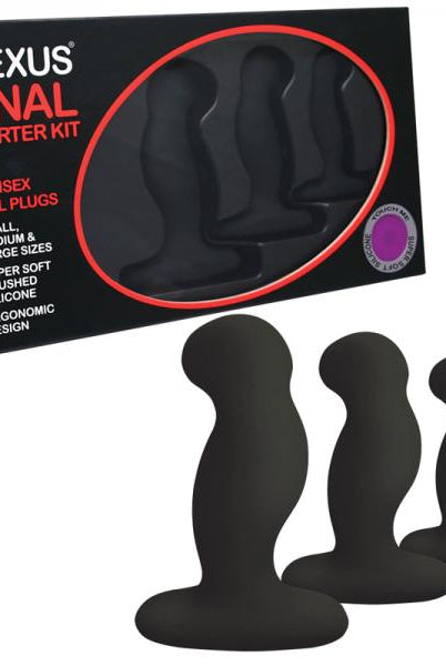 Nexus Anal Starter Kit 3 Plugs Black - ACME Pleasure