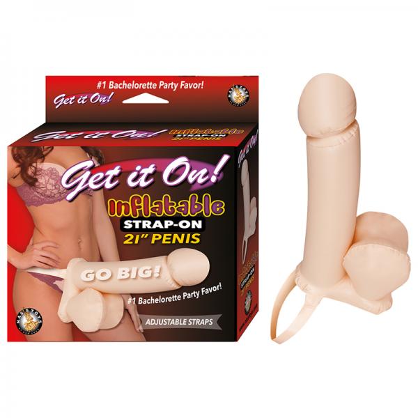 Get It On! Inflatable Strap-on 21' Penis-flesh - ACME Pleasure