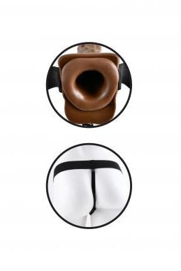 Fetish Fantasy 7 inches Hollow Strap On With Balls Brown - ACME Pleasure