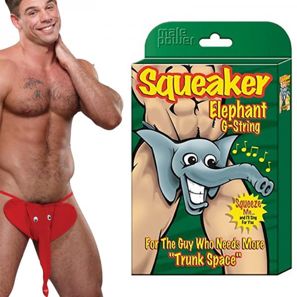 Squeaker Elephant G-string Red - ACME Pleasure