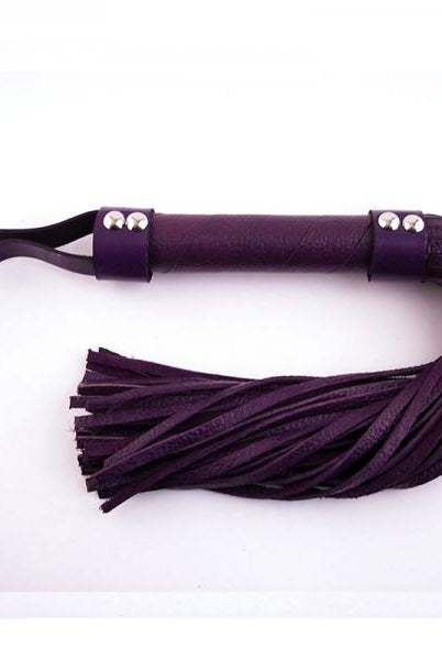 Rouge H-style Leather Flogger Purple - ACME Pleasure