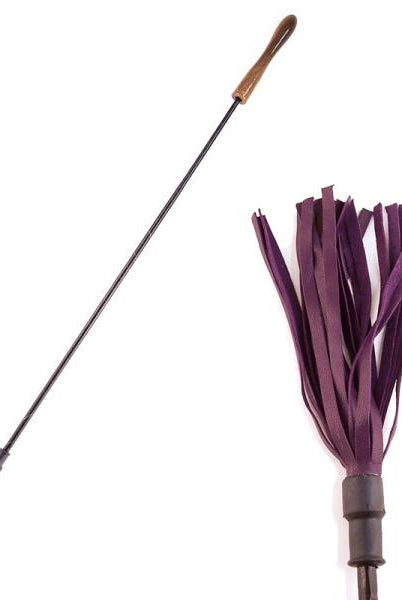 Rouge Riding Crop With Rounded Wooden Handle Purple - ACME Pleasure