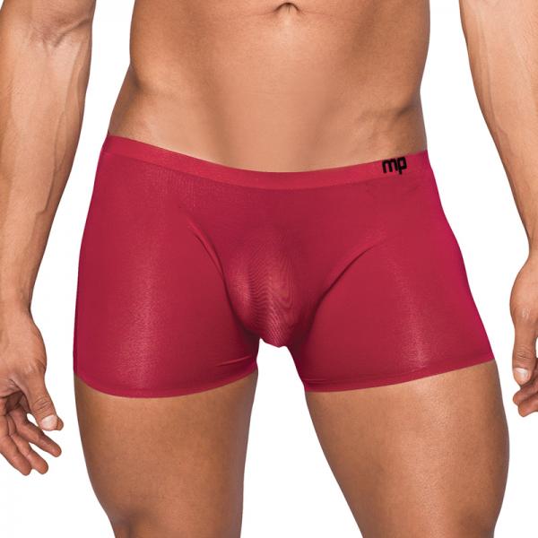 Male Power Seamless Sleek Sleek Short W/sheer Pouch Wine Small - ACME Pleasure