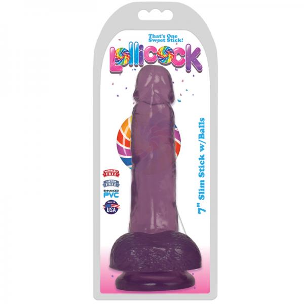 Lollicock Slim Stick W/balls 7in Grape Ice - ACME Pleasure