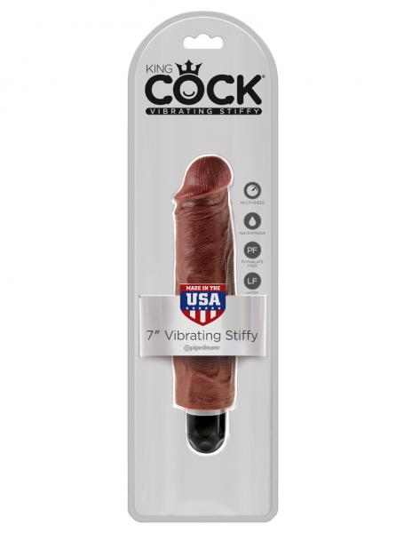 King Cock 7 inches Vibrating Stiffy Brown - ACME Pleasure