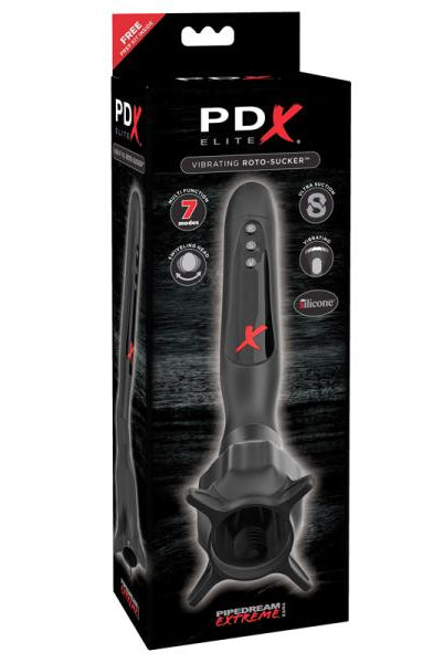 PDX Elite Vibrating Roto-Sucker Black - ACME Pleasure