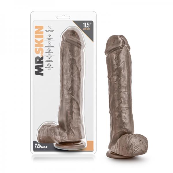 Mr Savage 11.5 inches Dildo with Suction Cup Brown - ACME Pleasure