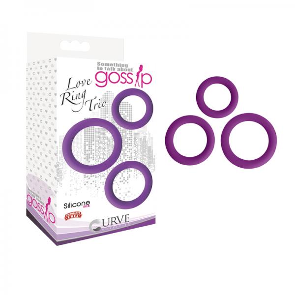 Gossip Love Ring Trio Silicone Violet - ACME Pleasure