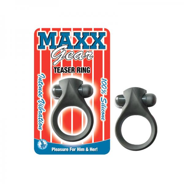 Maxx Gear Teaser Ring Black Vibrating Cockring - ACME Pleasure