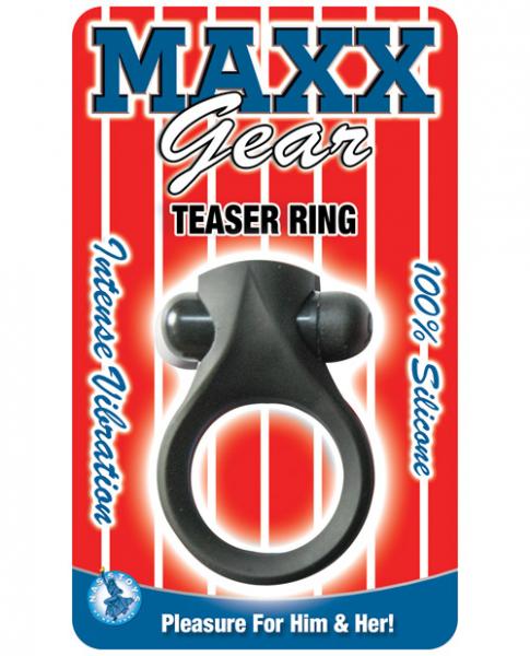 Maxx Gear Teaser Ring Black Vibrating Cockring - ACME Pleasure