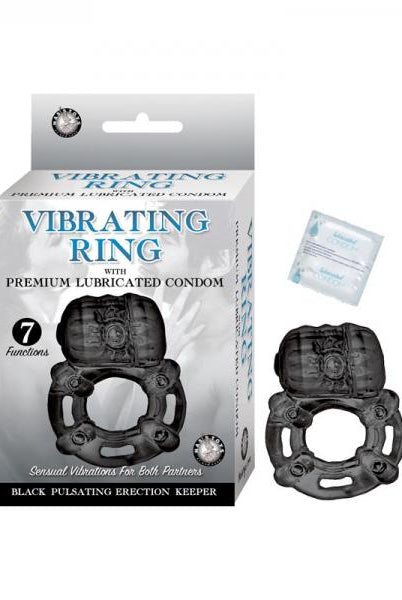 Vibrating Ring Black Pulsating Erection Keeper Black - ACME Pleasure