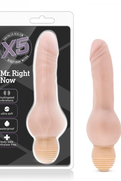 X5 Plus Mr Right Now Vibrating Dildo Beige - ACME Pleasure