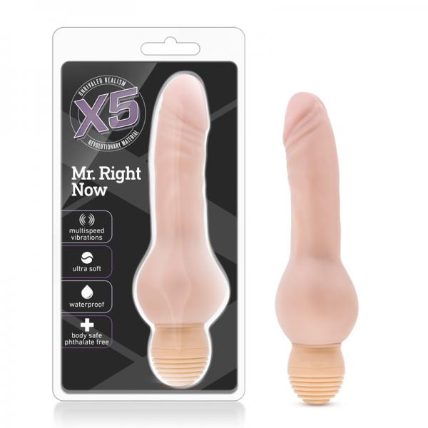 X5 Plus Mr Right Now Vibrating Dildo Beige - ACME Pleasure