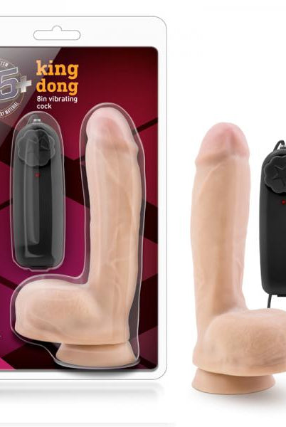 X5 Plus King Dong 8 Inches Vibrating Cock Vanilla Beige - ACME Pleasure