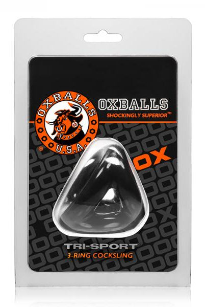 Oxballs Atomic Jock Tri-Sport 3 Ring Sling Cockring Black - ACME Pleasure