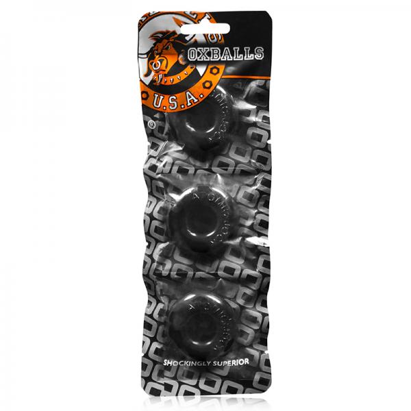 Oxballs Ringer, 3-pack Of Do-nut-1, Small, Black - ACME Pleasure