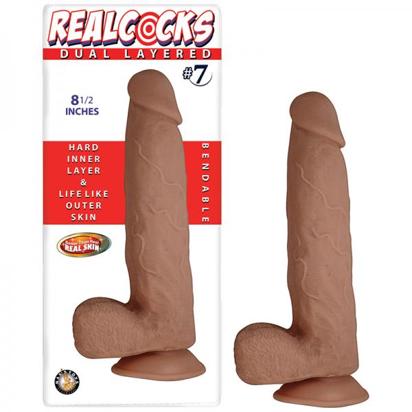 Real Cocks Dual Layered #7 Brown 8.5 inches Dildo - ACME Pleasure