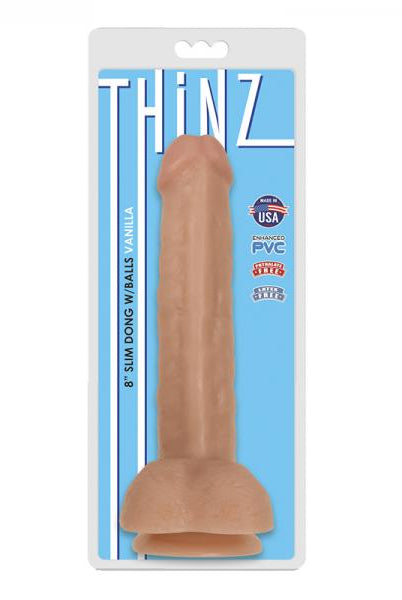 Thinz 8 inches Slim Dong with Balls Vanilla Beige - ACME Pleasure