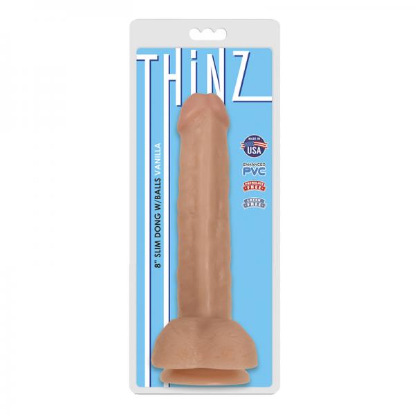 Thinz 8 inches Slim Dong with Balls Vanilla Beige - ACME Pleasure