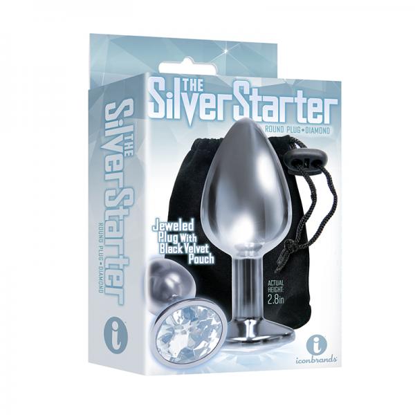 The 9's, The Silver Starter, Bejeweled Stainless Steel Plug, Diamond - ACME Pleasure