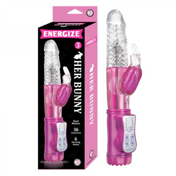 Energize Her Bunny 3 Energize Dual Motors 36 Function 6 Rotation Modes Waterproof Pink - ACME Pleasure