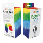 Rainbow Foxy Tail  Fur Tail With Stainless Steel Butt Plug - ACME Pleasure