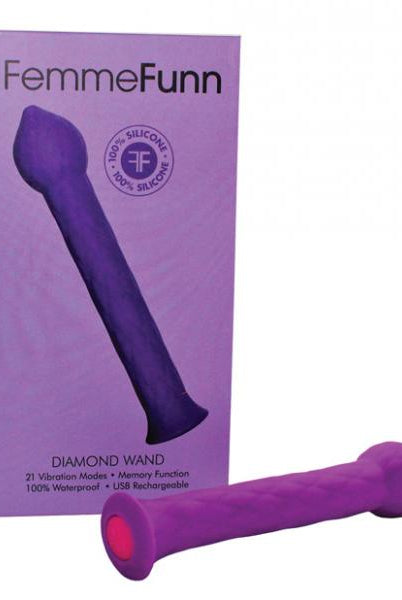 Femmefunn Diamond Wand Vibrator Purple - ACME Pleasure