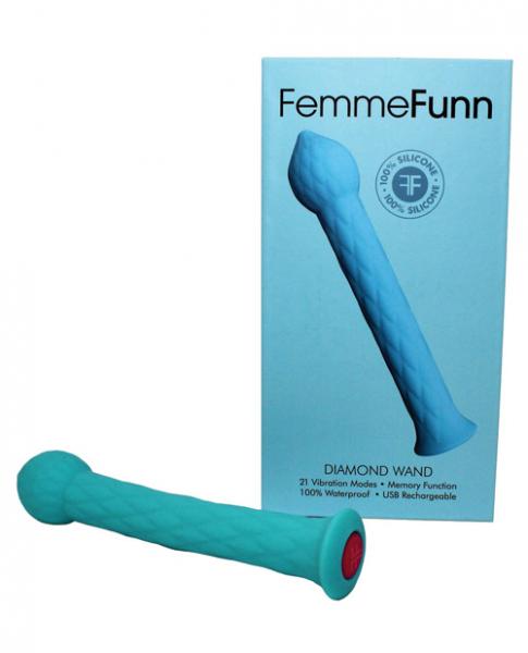 Femmefunn Diamond Wand Vibrator Turquoise Blue - ACME Pleasure