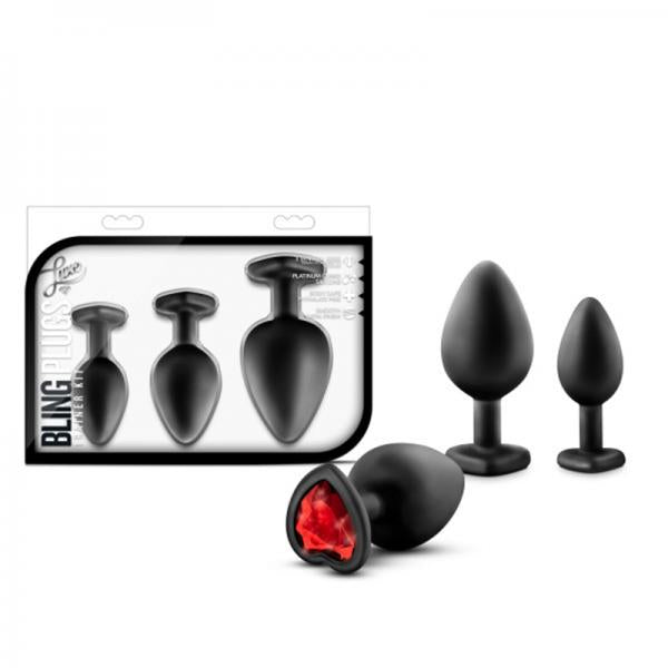 Bling Plugs Training Kit Black with Red Gems - ACME Pleasure