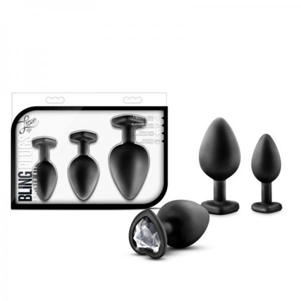 Bling Plugs Training Kit Black with White Gems - ACME Pleasure