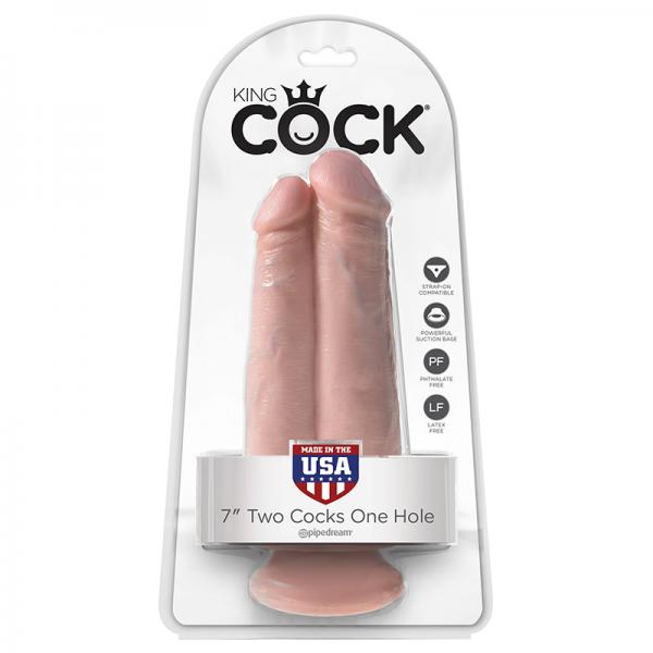 King Cock 7in Two Cocks One Hole Flesh - ACME Pleasure