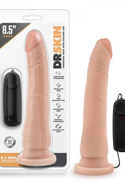 Dr. Skin - 8.5 Inch Vibrating Realistic Cock With Suction Cup - Vanilla - ACME Pleasure