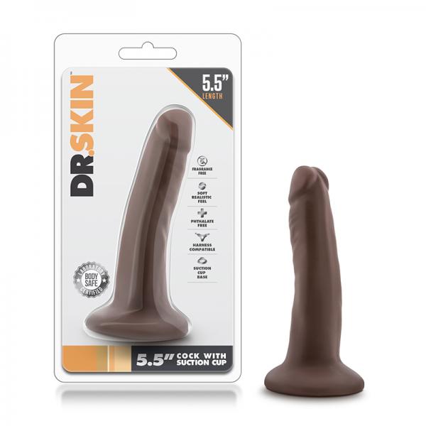 Dr. Skin - 5.5 Inch Cock With Suction Cup - Chocolate - ACME Pleasure