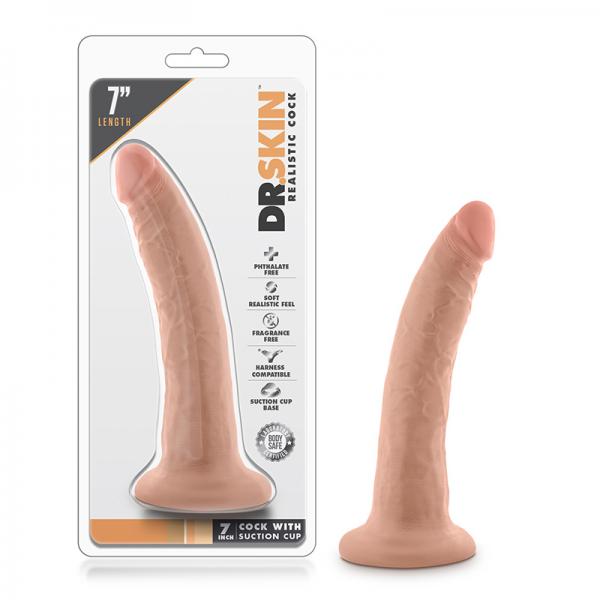 Dr. Skin - 7 Inch Cock With Suction Cup - Vanilla - ACME Pleasure