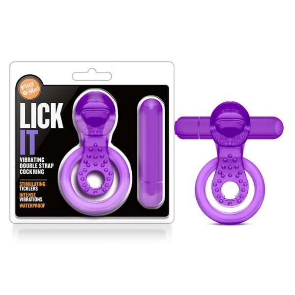 Play With Me - Lick It - Vibrating Double Strap Cockring - Purple - ACME Pleasure