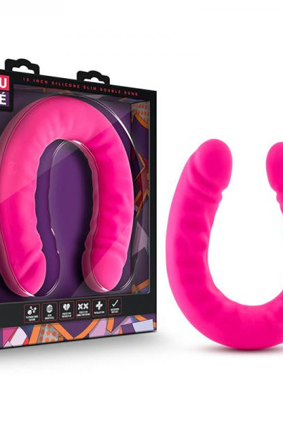 Ruse - 18 Inch Silicone Slim Double Dong - Hot Pink - ACME Pleasure