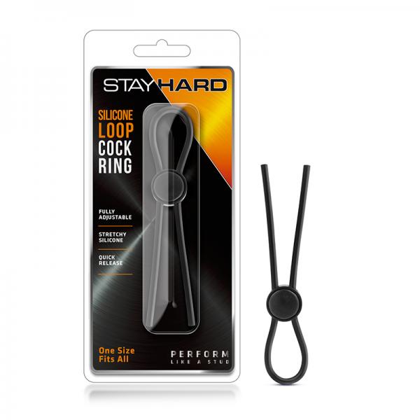 Stay Hard - Silicone Loop Cock Ring - Black - ACME Pleasure