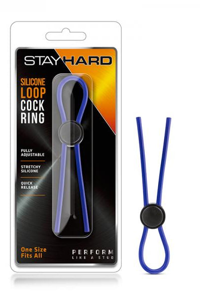 Stay Hard - Silicone Loop Cock Ring - Blue - ACME Pleasure