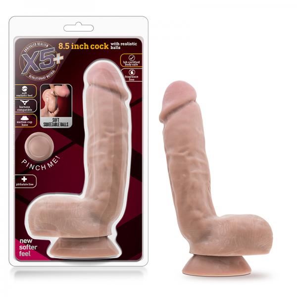 X5 Plus - 8.5 Inch Cock With Realistic Balls - Vanilla - ACME Pleasure