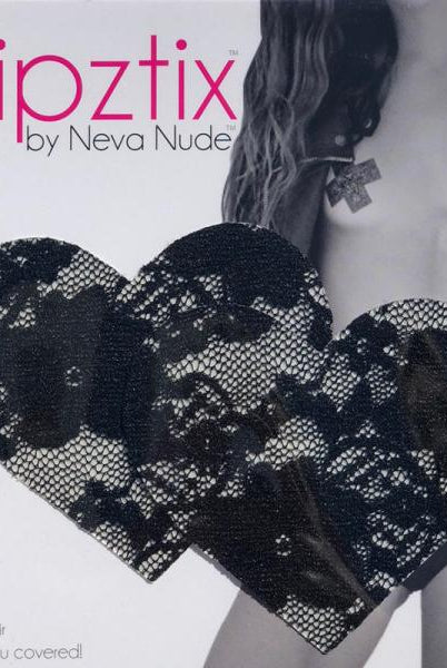 Neva Nude Pasty Heart Lace Black - ACME Pleasure