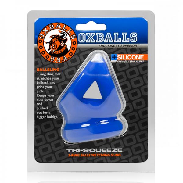 Oxballs Tri-squeeze Cocksling/ballstretcher, Cobalt Ice - ACME Pleasure